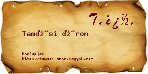 Tamási Áron névjegykártya